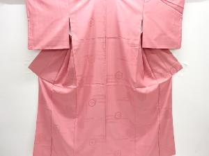 枝花模様織り出し色無地着物